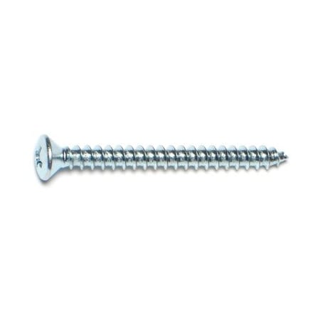 Midwest Fastener Sheet Metal Screw, #10 x 2 in, Zinc Plated Steel Oval Head Phillips Drive, 20 PK 67736
